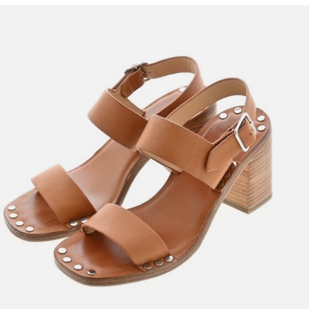 JIL SANDER NAVY Sandals Brown EU 37.5 Silver Accent